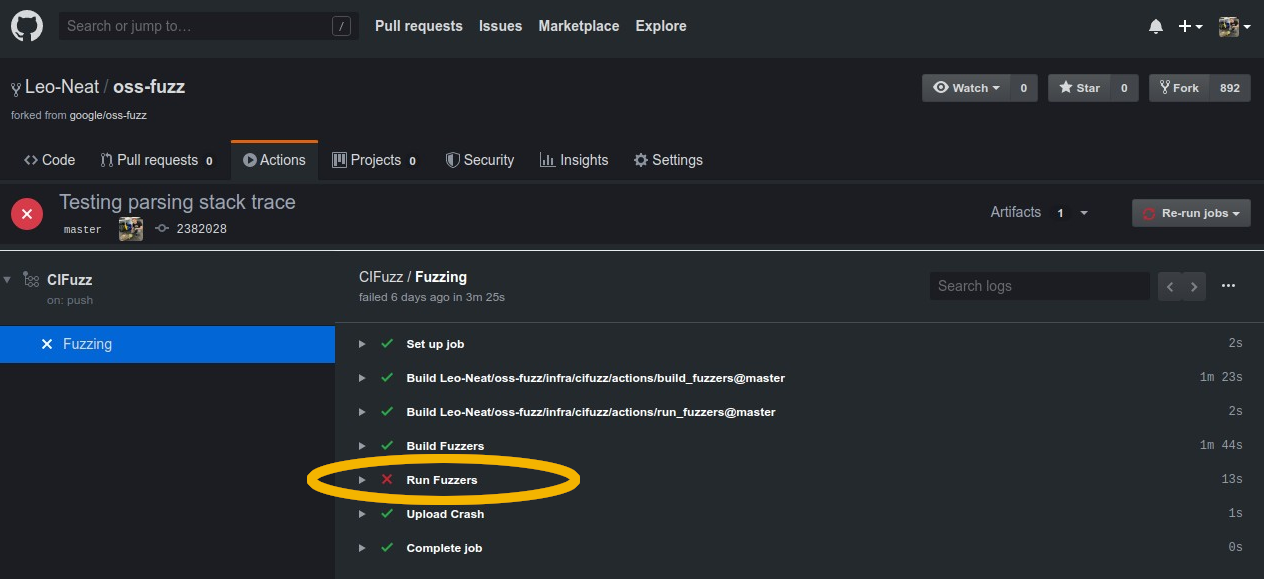 Finding fuzzer output